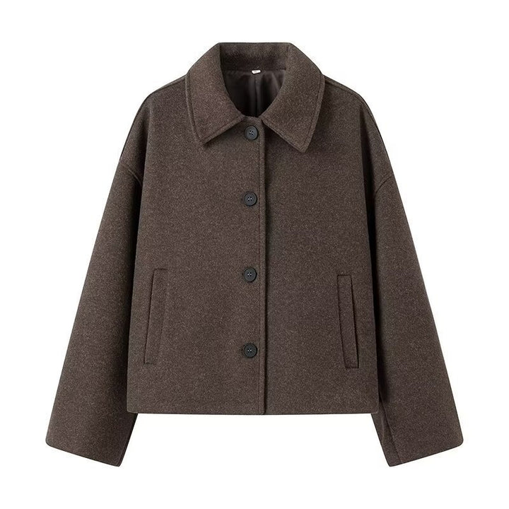Ladies short wool coat in oversized style with button closure Lune London