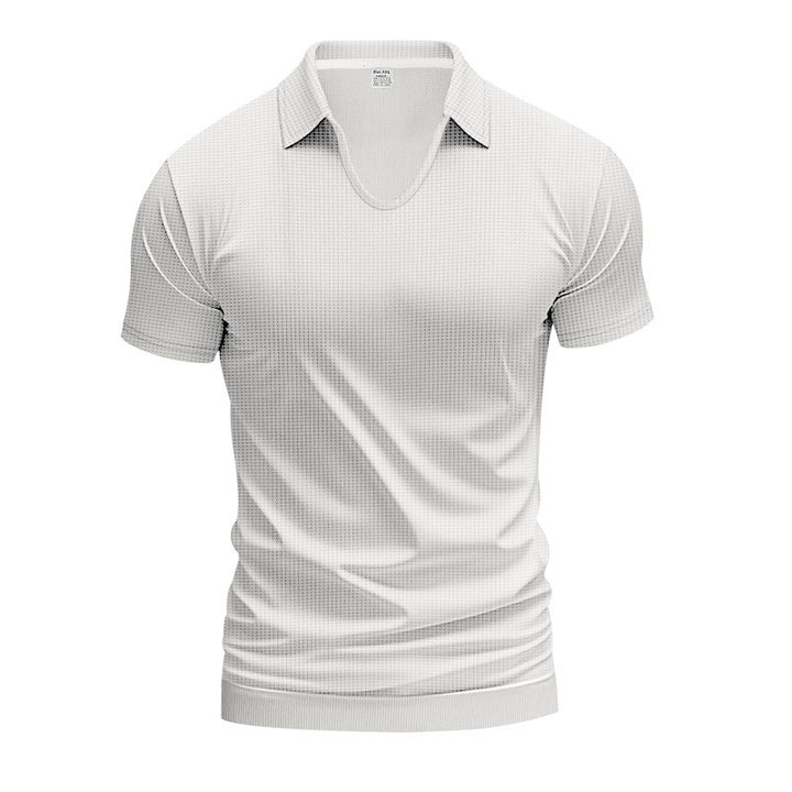 Short sleeve polo shirt for men with modern structured design Lune London