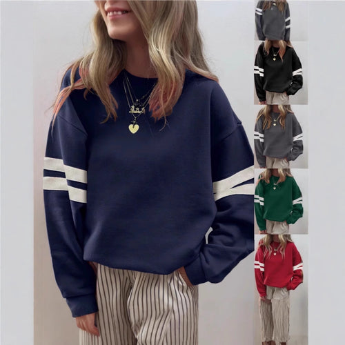 Sporty sweatshirt for women with contrasting color sleeves Amarae