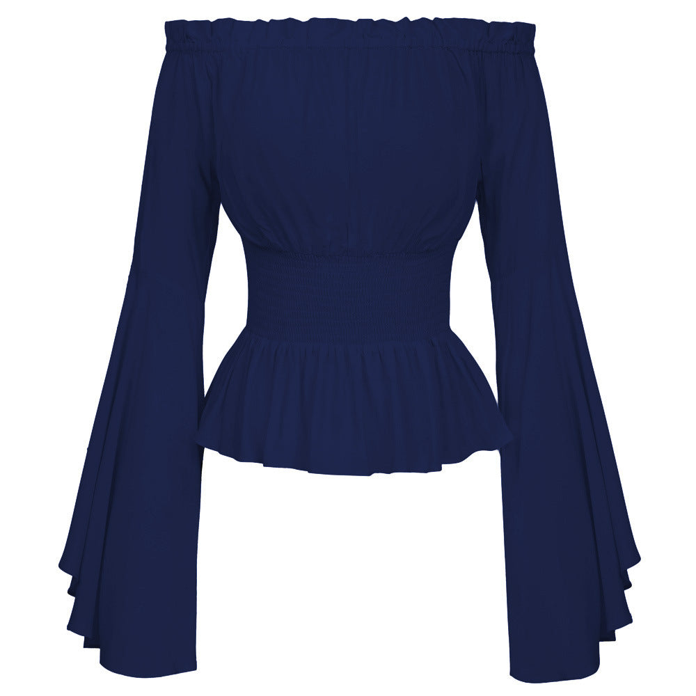 Blouse for women with an off-the-shoulder design and voluminous sleeves Lune Londonl