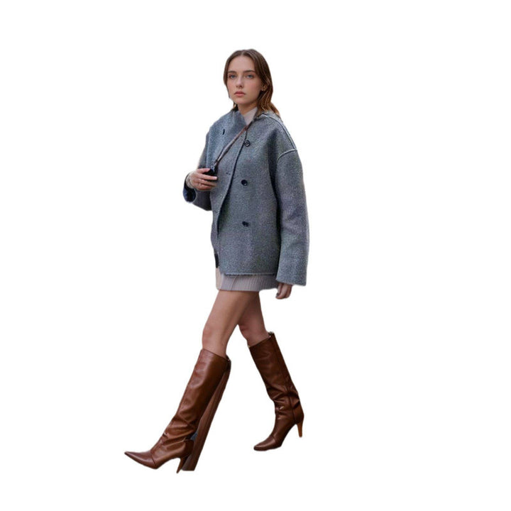 Lune London double-breasted wool coat for ladies with contemporary cut