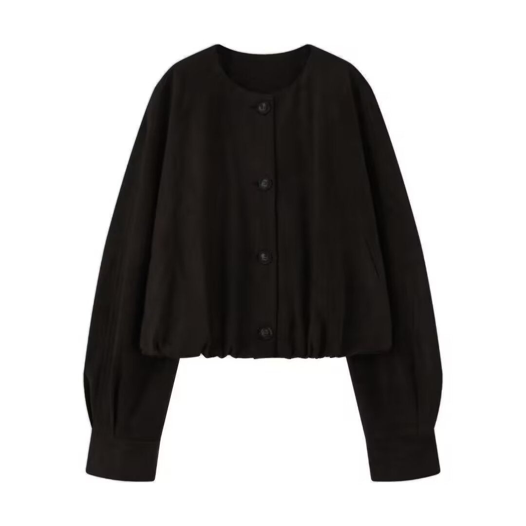 Elegant and casual blouse jacket for women in synthetic leather Lune London