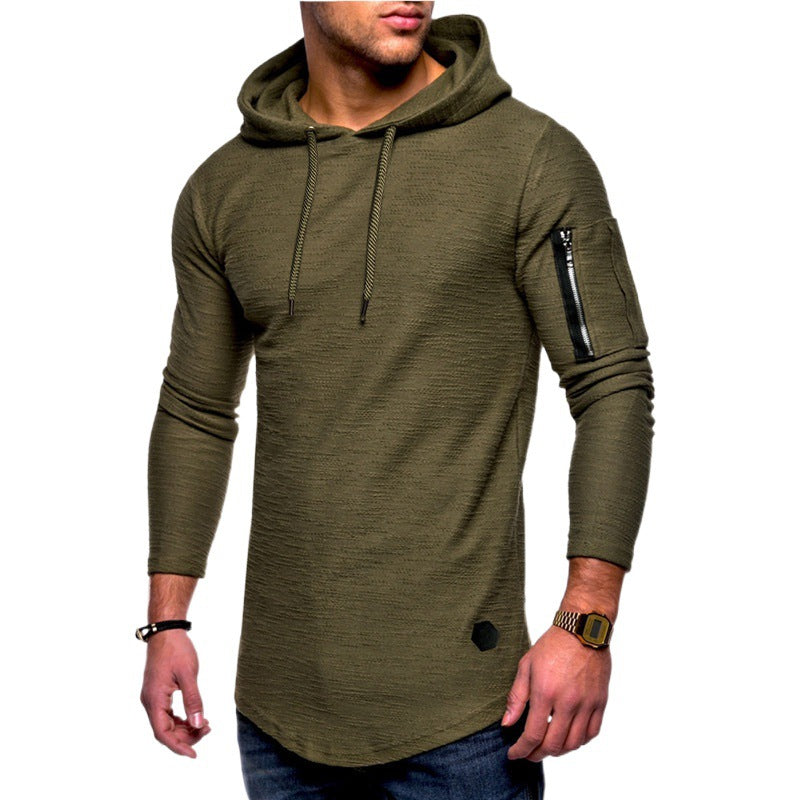 Men's hooded sweatshirt with asymmetric cut and zip pocket Lune London