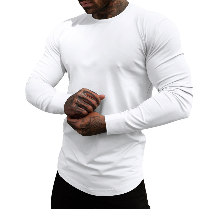 Long sleeve t-shirt for men in a soft and stretchy cotton blend with a round neck Lune London