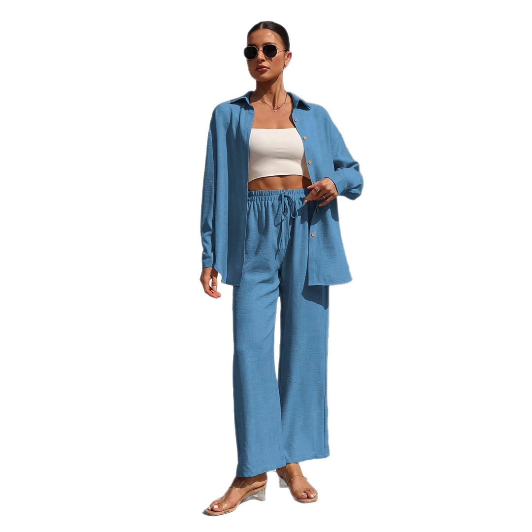 Casual set for women with loose shirt and wide pants Lune London