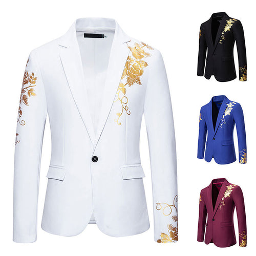 Veste élégante pour hommes avec design floral doré Amarae
