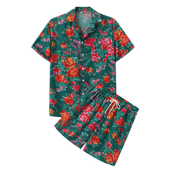 Summer set for women with floral short sleeve shirt and shorts Lune London