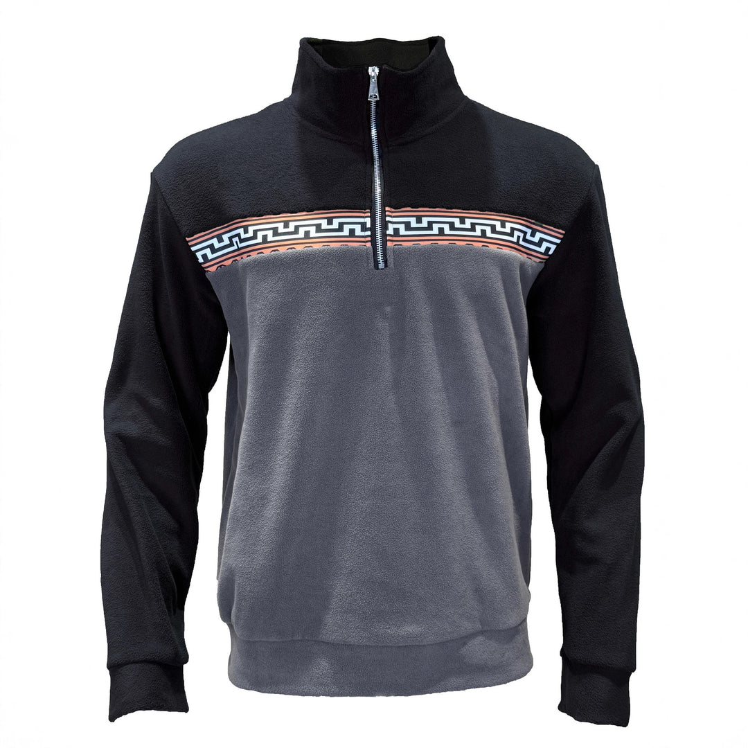 Men's fleece pullover with stylish high neck and contrasting pattern Lune London