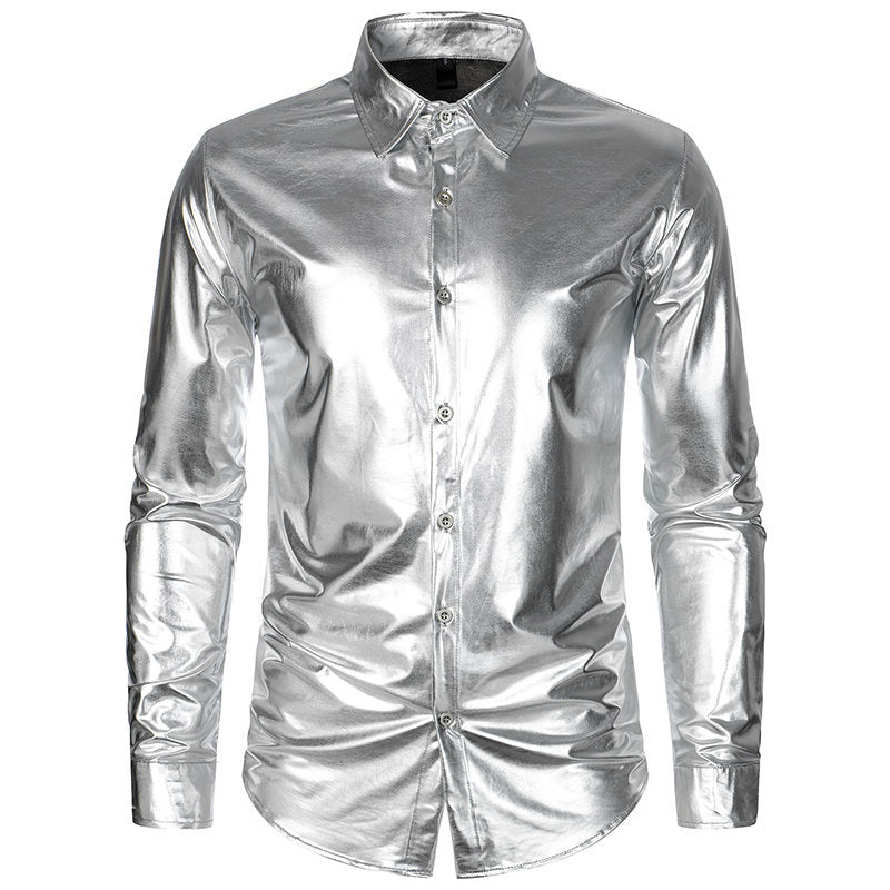 Shiny long sleeve shirt for men with stylish cut Lune London