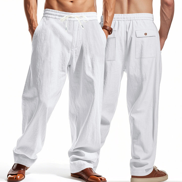 Light casual pants for men with elastic waist and practical pockets Lune London
