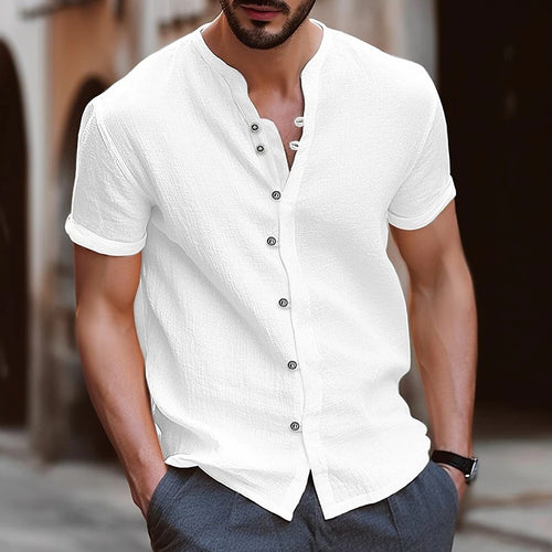 Structured short-sleeve shirt for men with buttons Amarae