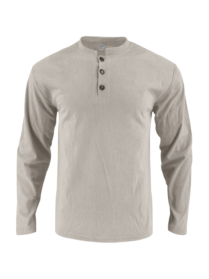 Long sleeve shirt for men with comfortable button placket and textured design Lune London