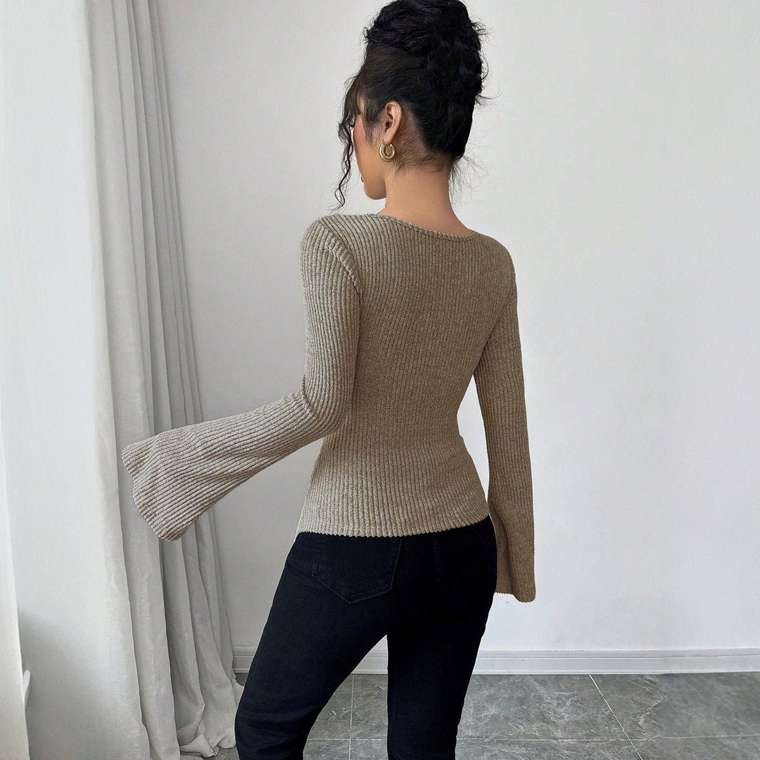 Women's wrap top with asymmetric hem and wide sleeves Lune London