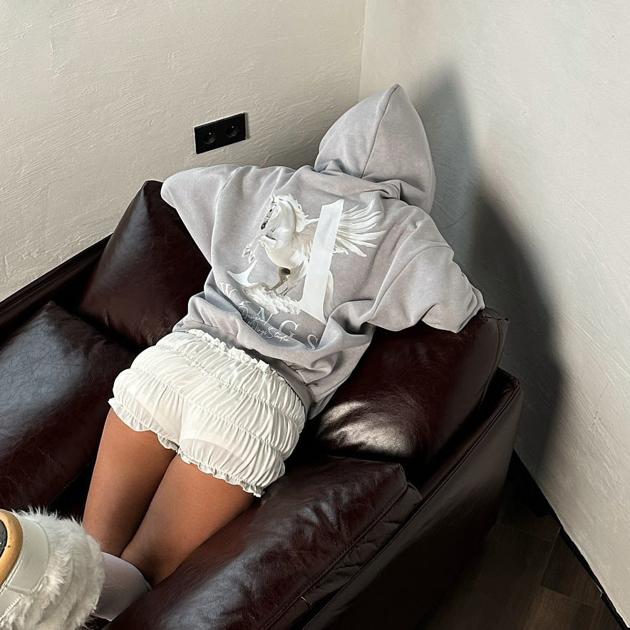 Hoodie for women with a creative design of Pegasus Lune London