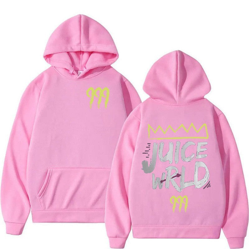 Women's hoodie with modern kangaroo pocket design and striking graphic print Chic & Stil