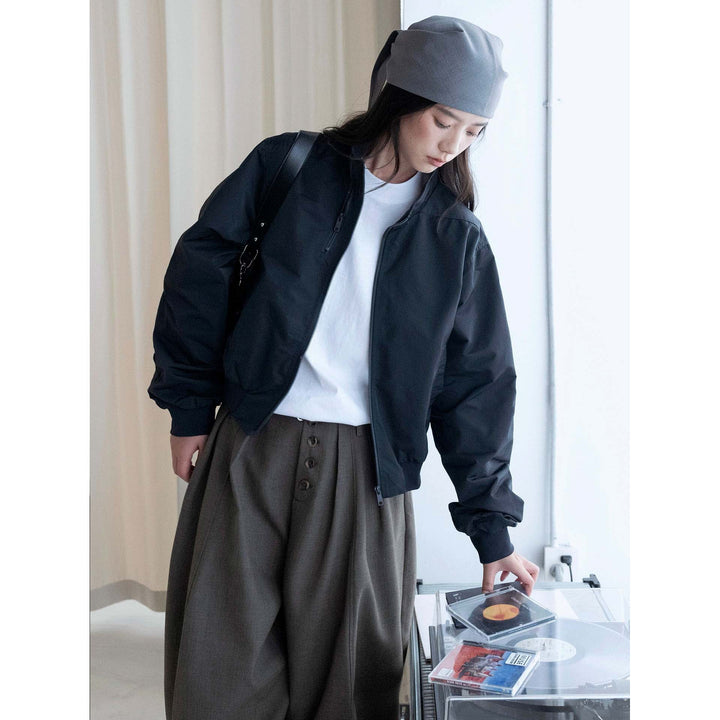 Women’s short lightweight windbreaker bomber jacket with stand-up collar and elastic cuffs Amarae