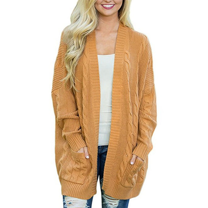 Casual cardigan for women with cable pattern and large pockets Lune London