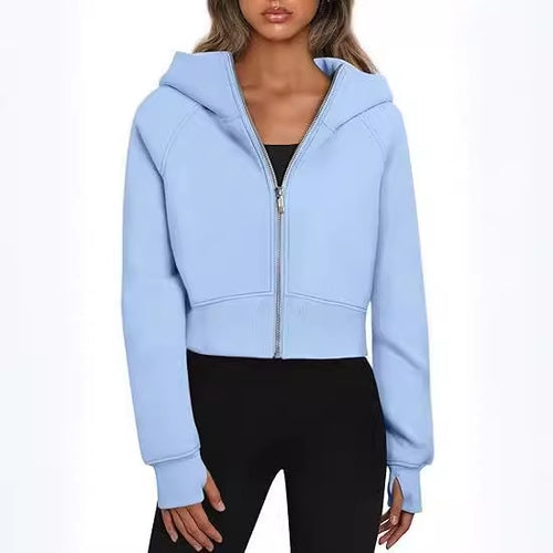 Cropped hoodie jacket for women with full zip Amarae