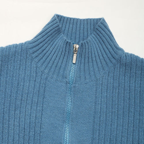 Knit jacket for women with high collar and zipper Amarae