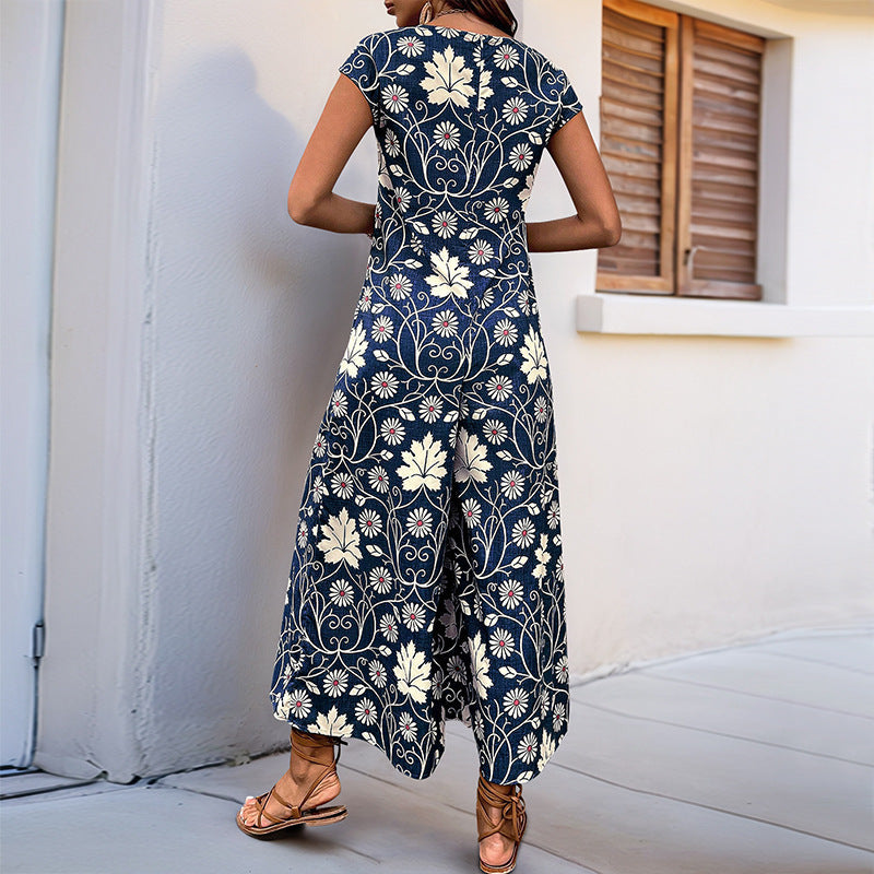 Women’s Jumpsuit with Floral Pattern and Practical Pockets Lune London