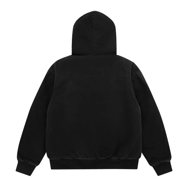 Women's padded hooded jacket with faux fur lining, cargo pockets and elastic cuffs Amarae