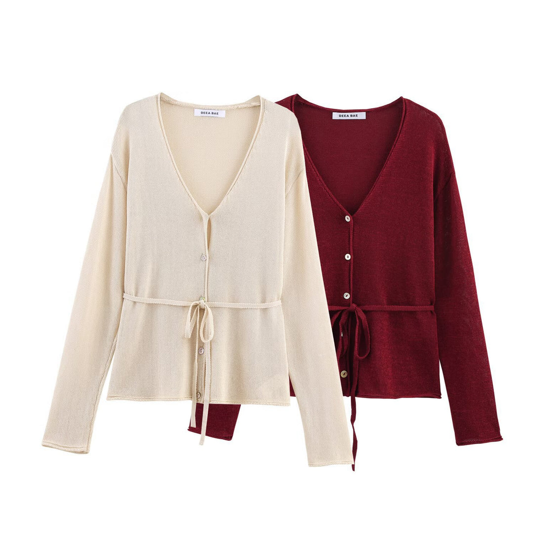 Ladies stylish cardigan with drawstring Lune London