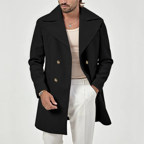 Elegant wool coat for men with double-breasted and modern fit Amarae
