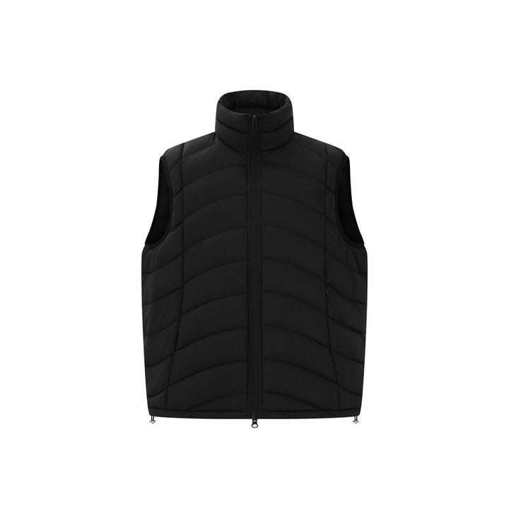 Unisex ultralight down look quilted vest with two-way zipper and stand-up collar Amarae