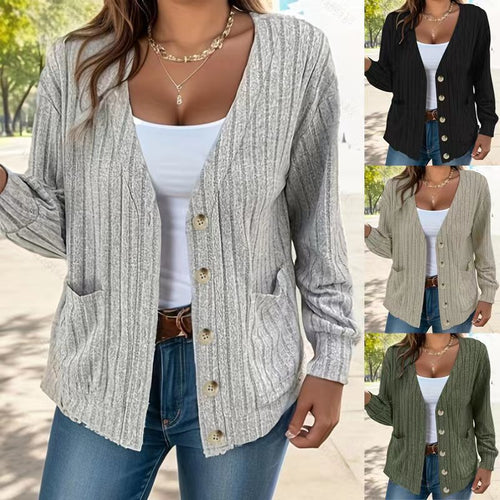 Textured button cardigan for women Amarae