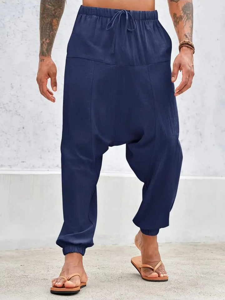 Casual harem pants for men with elastic waist and side pockets Lune London