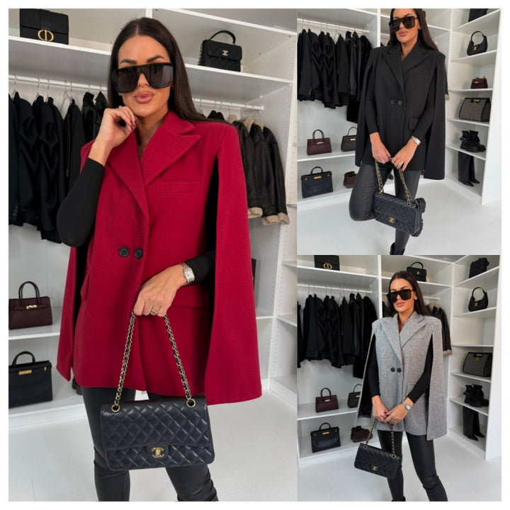 Women blazer cape double-breasted Lune London