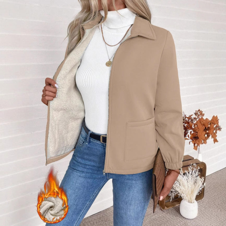 Women’s leisure jacket with front zipper and practical pockets Lune London