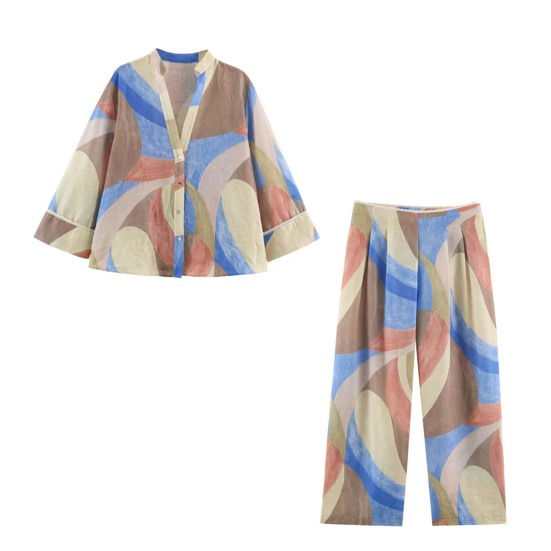 Women Palazzo pants with wide leg and elastic waistband Amarae