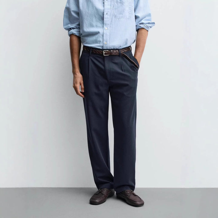 Men's straight-cut chino pants with crease Amarae