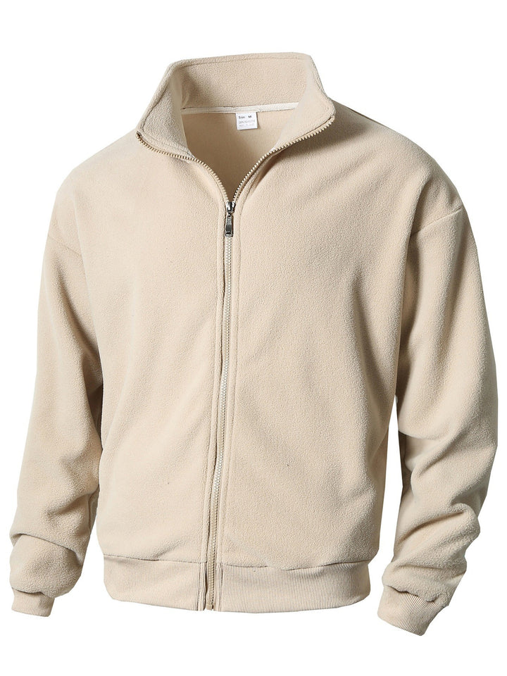 Fleece jacket for men with high collar and zipper Lune London