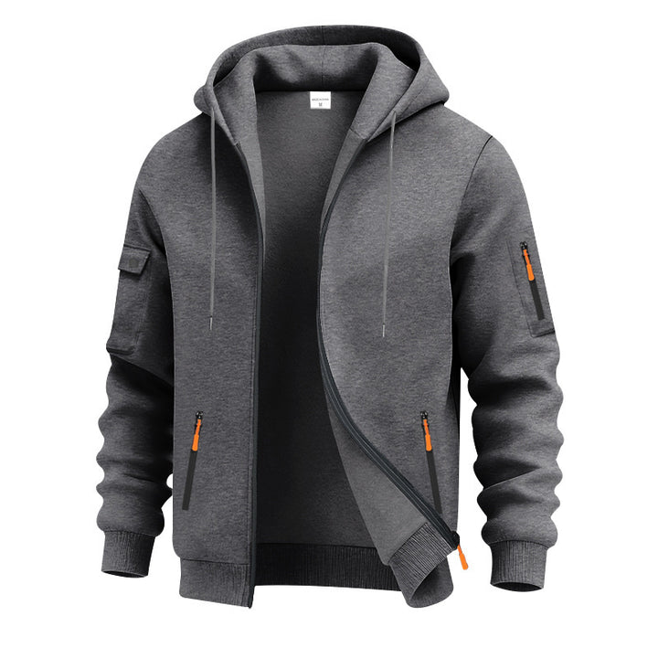 Men's sporty hoodie with functional zip pockets Lune London