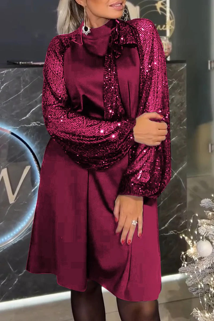 Robe de cocktail élégante pour femmes avec garniture en sequins et coupe festive Chic & Stil