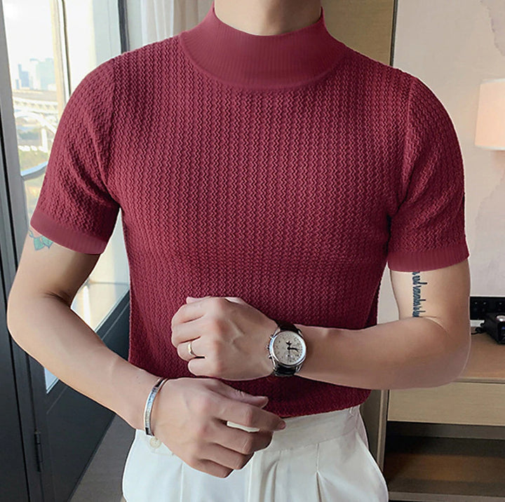 Men's high quality short sleeve t-shirt with structured design and elastic collar Amarae