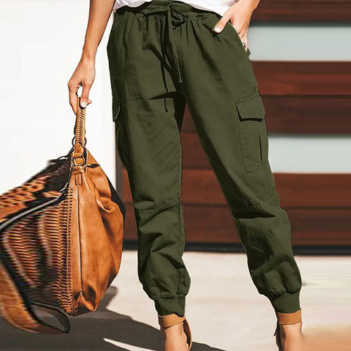 Women’s cargo pants with elastic waist and practical pockets Amarae