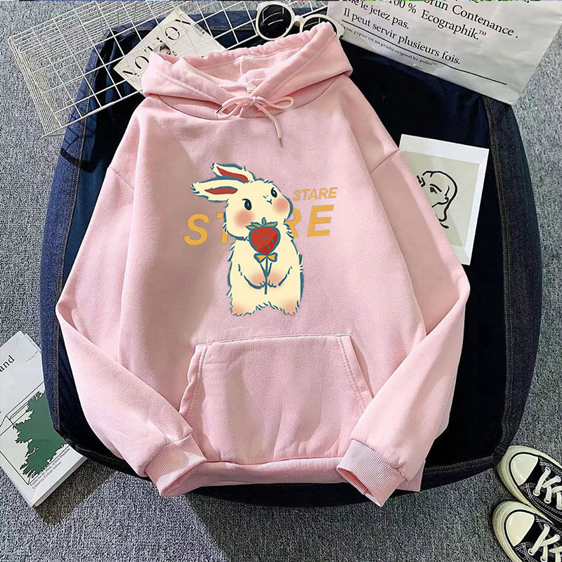 Women's hoodie with playful rabbit motif and inspirational slogan Chic & Stil