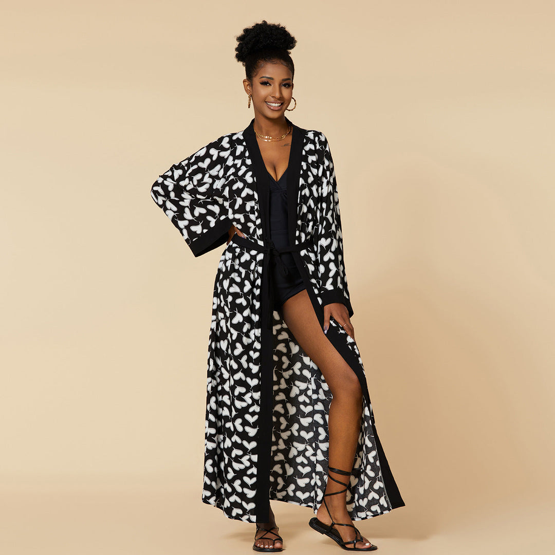 Ladies Luxurious Bathrobe with Exotic Pattern Chic Und Stil