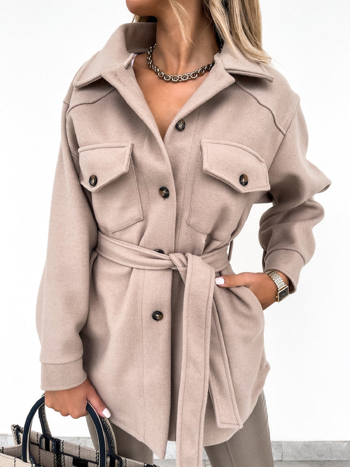 Lune London women's fashion shirt with patch pockets and button closure