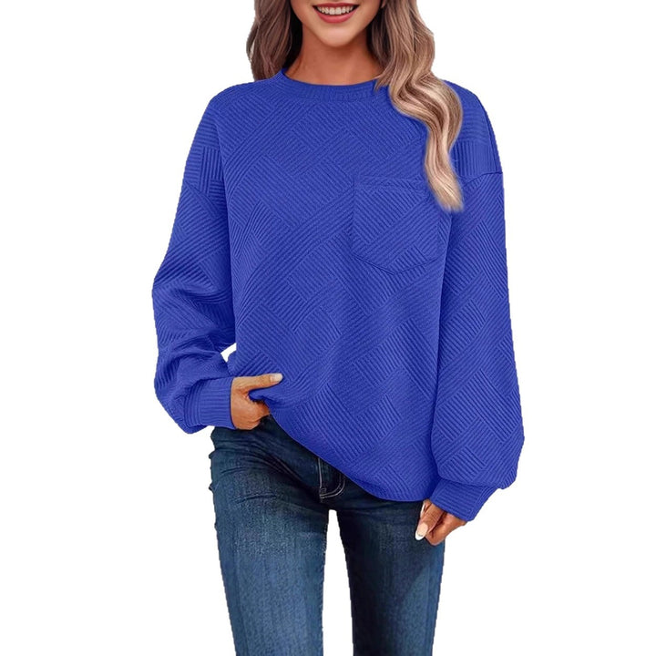 Casual sweater for women with structured fabric pattern and practical chest pocket Lune London