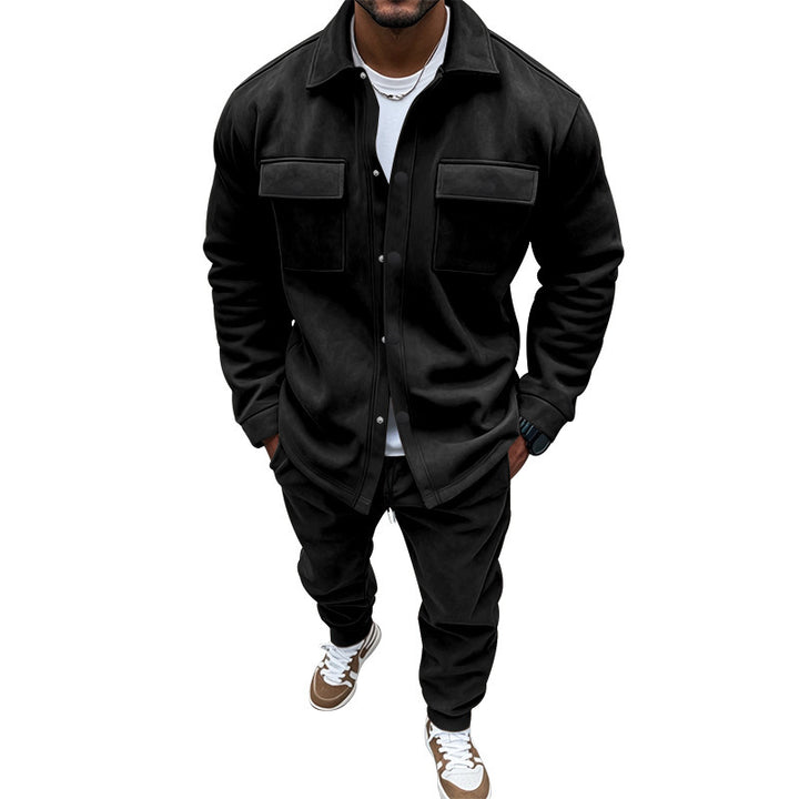 Modern utility jacket for men with practical chest pockets and matching trousers Lune London