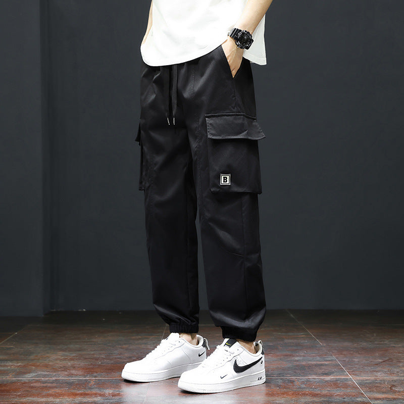 Men's cargo pants with elastic waistband and practical pockets Lune London