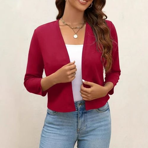 Women's airy cardigan with open front design and ¾ sleeves Amarae