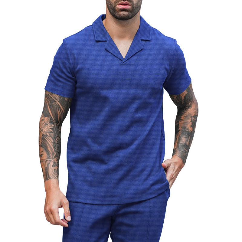 Men's short-sleeve elegant shirt with textured design Amarae
