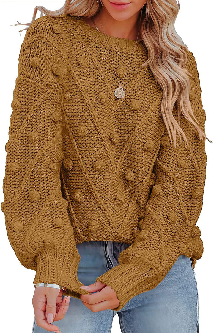 Stylish knitted sweater for women with textured 3D pattern Lune London