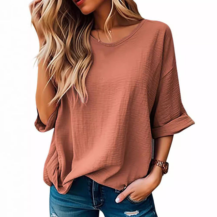Oversized t-shirt for women with textured fabric and relaxed fit Lune London