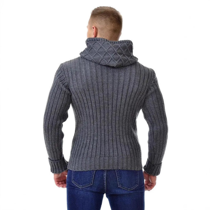 Men's cozy knit sweater with hood details Lune London